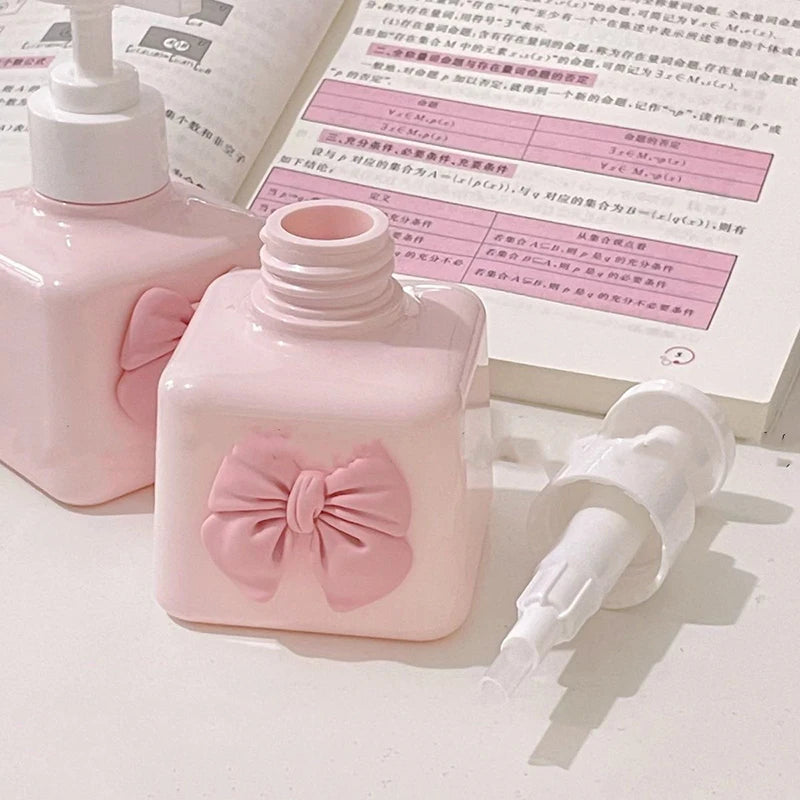 Bow Soap Dispenser Refillable Plastic Pump Bottle Liquid Hand Qme