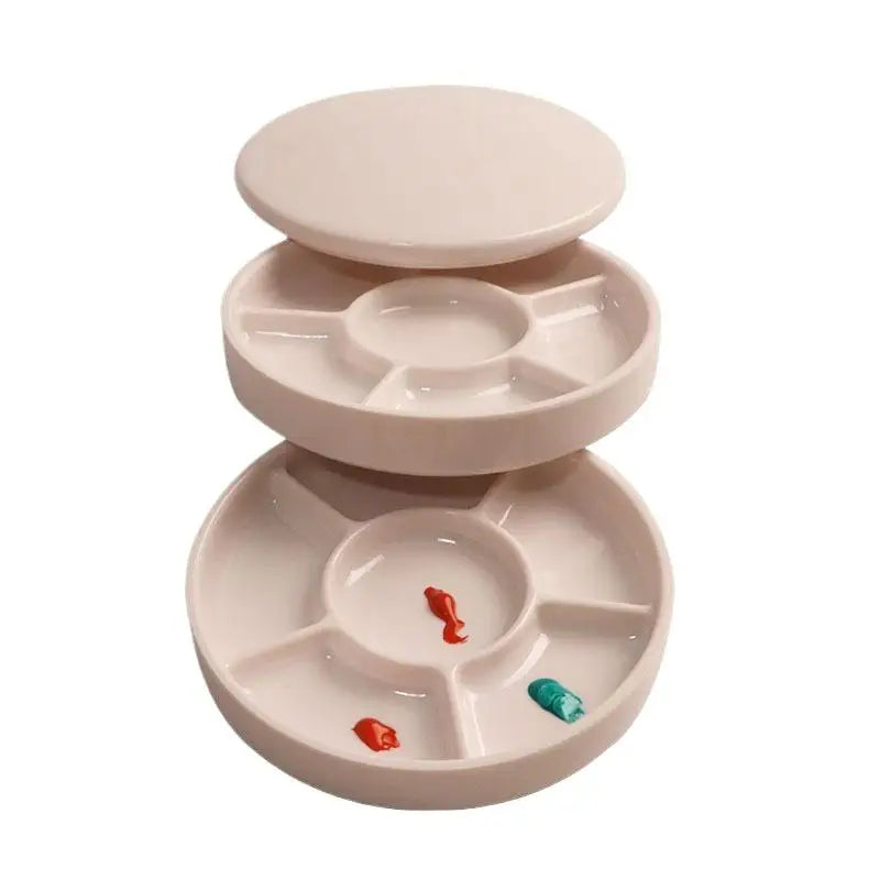 Paint Tray Imitation Porcelain Round Palette Lid Acrylic Watercolor Qme