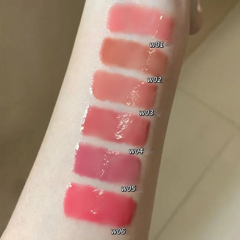 Ice Juice Red Lip Gloss Crystal Mirror Water Light Lip Glaze Grapes Jelly Glass Lip Oil Waterproof Lipstick Clear Tint Makeup Qme
