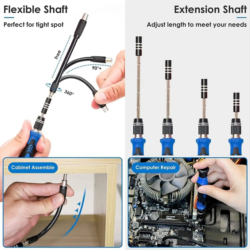 Precision Screwdriver Sets 142-Piece Electronics Precision Screwdriver with 120 Bits Magnetic Repair Tool Kit for iPhone PC Etc. Qme