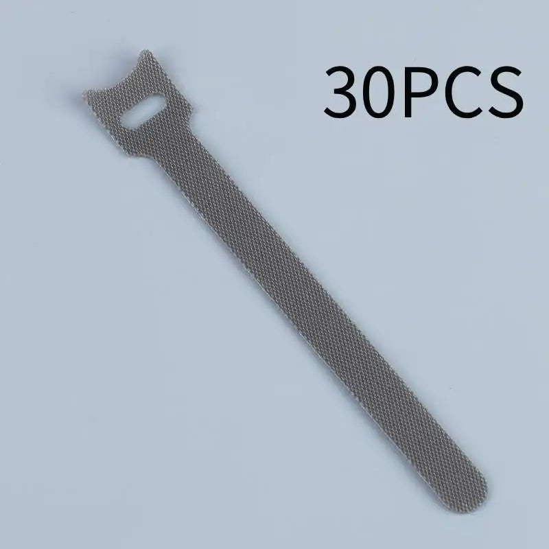 Organized Cable Setup 30 50 Reusable Hook Loop Straps Qme gray 30pcs