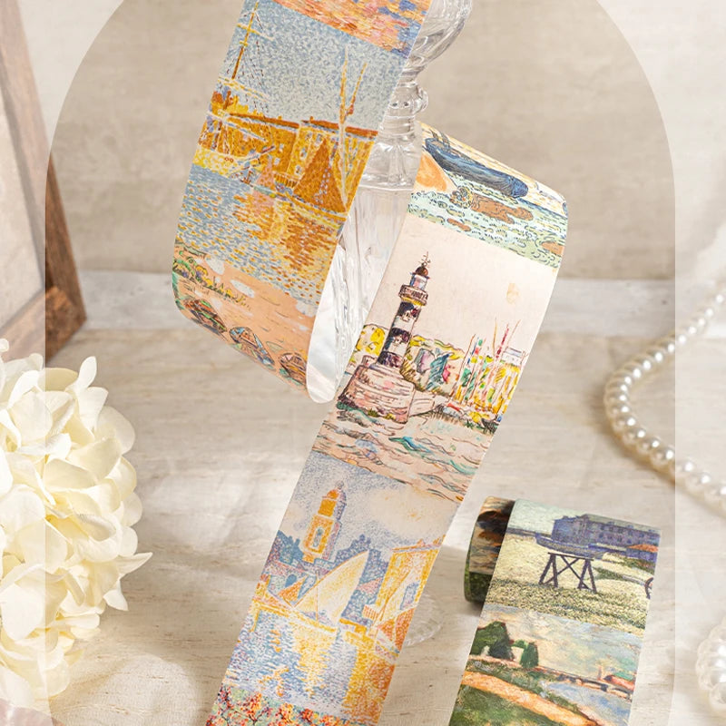 4 Rolls Impression Gallery Classic Art Washi Tape, World Famous Paintings, Vintage Journal Scrapbooking Material Qme
