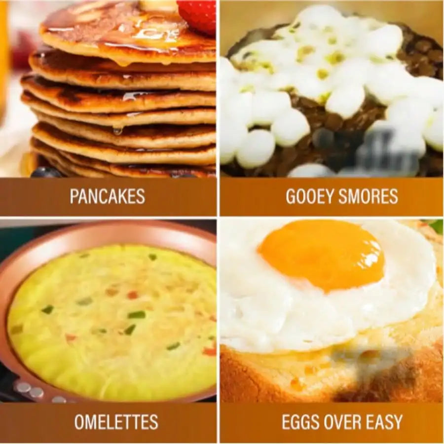 Double Sided Flat Bottomed Cake Pan Foldable Frying Low Oil Fume Eggs Qme
