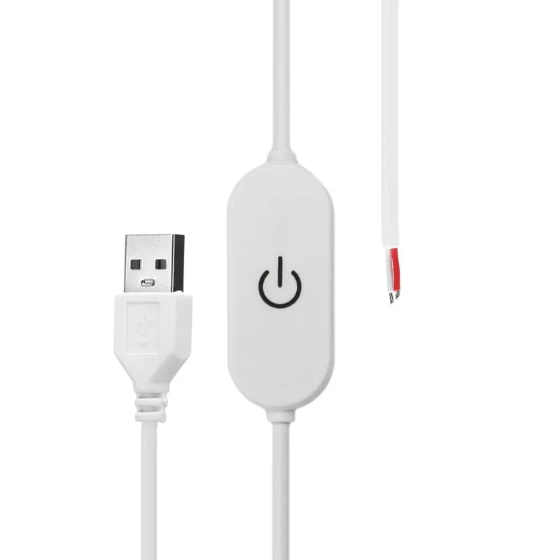 3pcs USB Switch Extension Cable 2A 1.5M DC5V/DC12-24V Touch Dimming Switch Cable for LED Strips On/Off Power Switch Qme