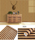 45CM PVC Wood Striped Self-Adhesive Wallpaper Background Wall Desk Cabinet Furniture Renovation Waterproof Sticker Qme 9604 45cmX1m