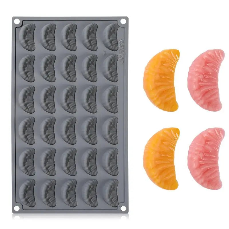 30-Cavity Orange Design Mousse Cake Mold Kitchen Silicone Moulds Qme grey