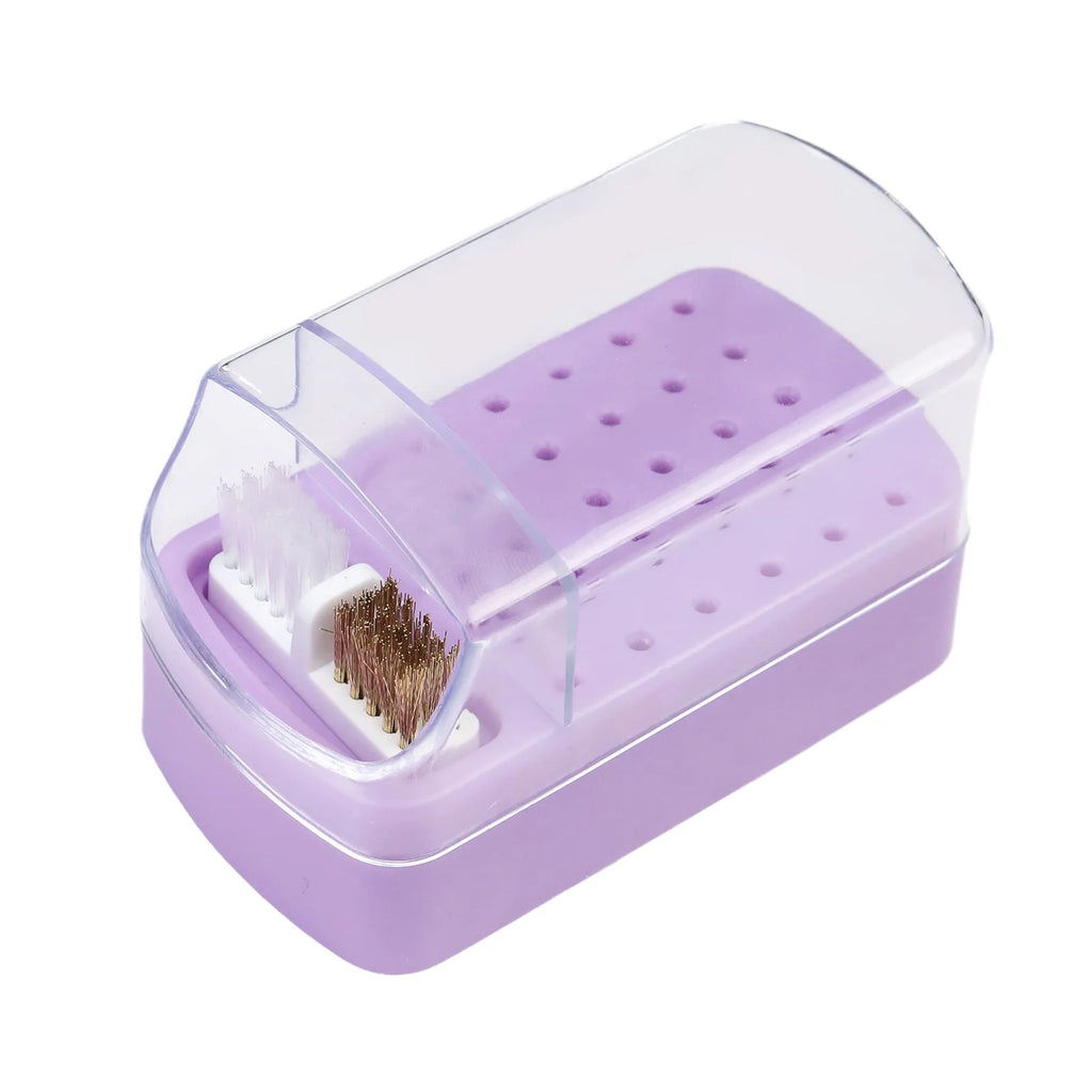 30 Holes Nail Polish Head Organizer Acrylic Portable Organizer Transparent Dustproof Cleaning Organizer Professional Nail Tools Qme PURPLE