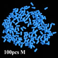 100pcs/lot Anti-tangling Rubber Fishing Float Blue Oval Stopper Fishing Float Space Beans SeaTool Fishing Bobber Accessories Qme 100pcs M