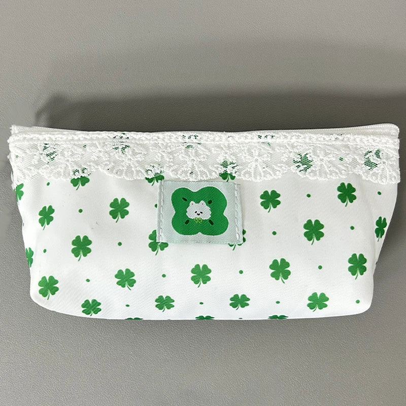 Sweet Lace Floral Design Pen Bag Large Capacity Multifunctional Qme A4