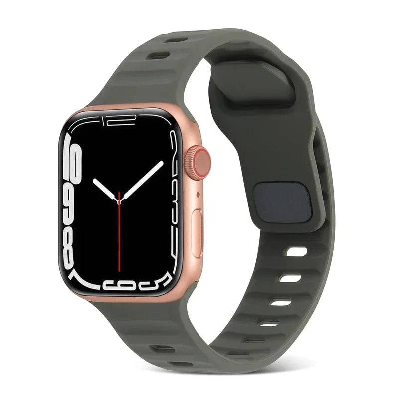 Silicone Sport Strap For Apple Watch Band 49mm 45mm 44mm 42mm 40mm 41 38 correa bracelet iwatch Series 10 9 8 7 6 5 4 3 se ultra Qme
