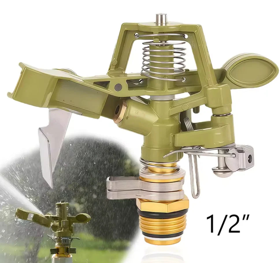 1/2 3/4 inch Metal Pulsating Sprinkler 360 Degree Rocker Arm Rotating Lawn Watering Sprinklers for Garden Irrigation System Qme A