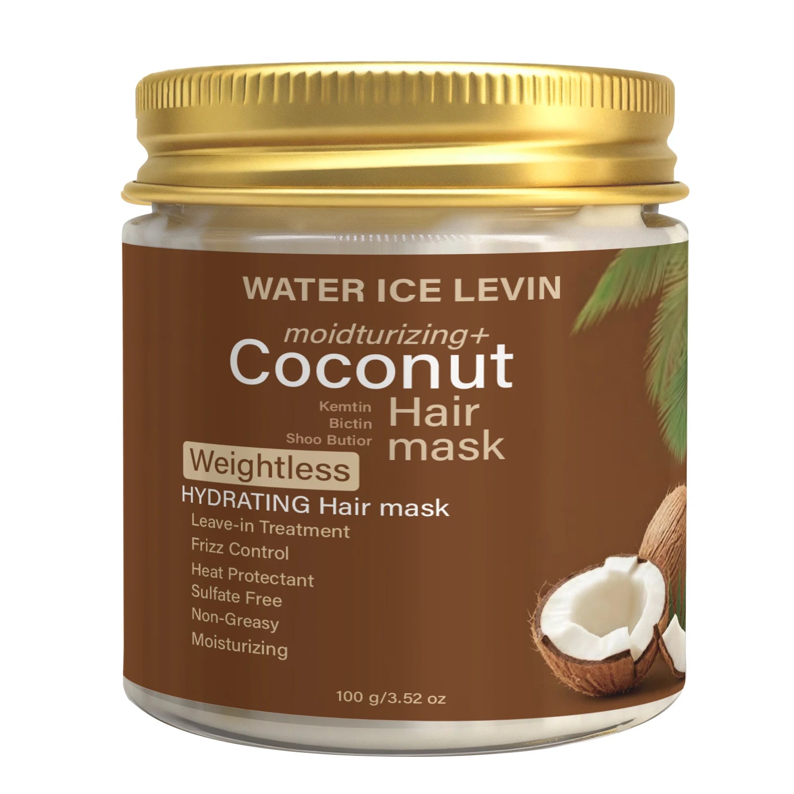 Sulfate-Free Coconut Hair Mask, Moisturizing & Heat Protectant Hair Care Treatment Qme Nourishing