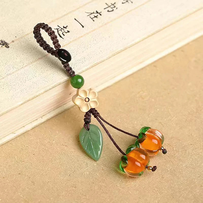Cute Kawaii Persimmon Vintage Chinese Key Pendant Phone Charms Strap Qme A4