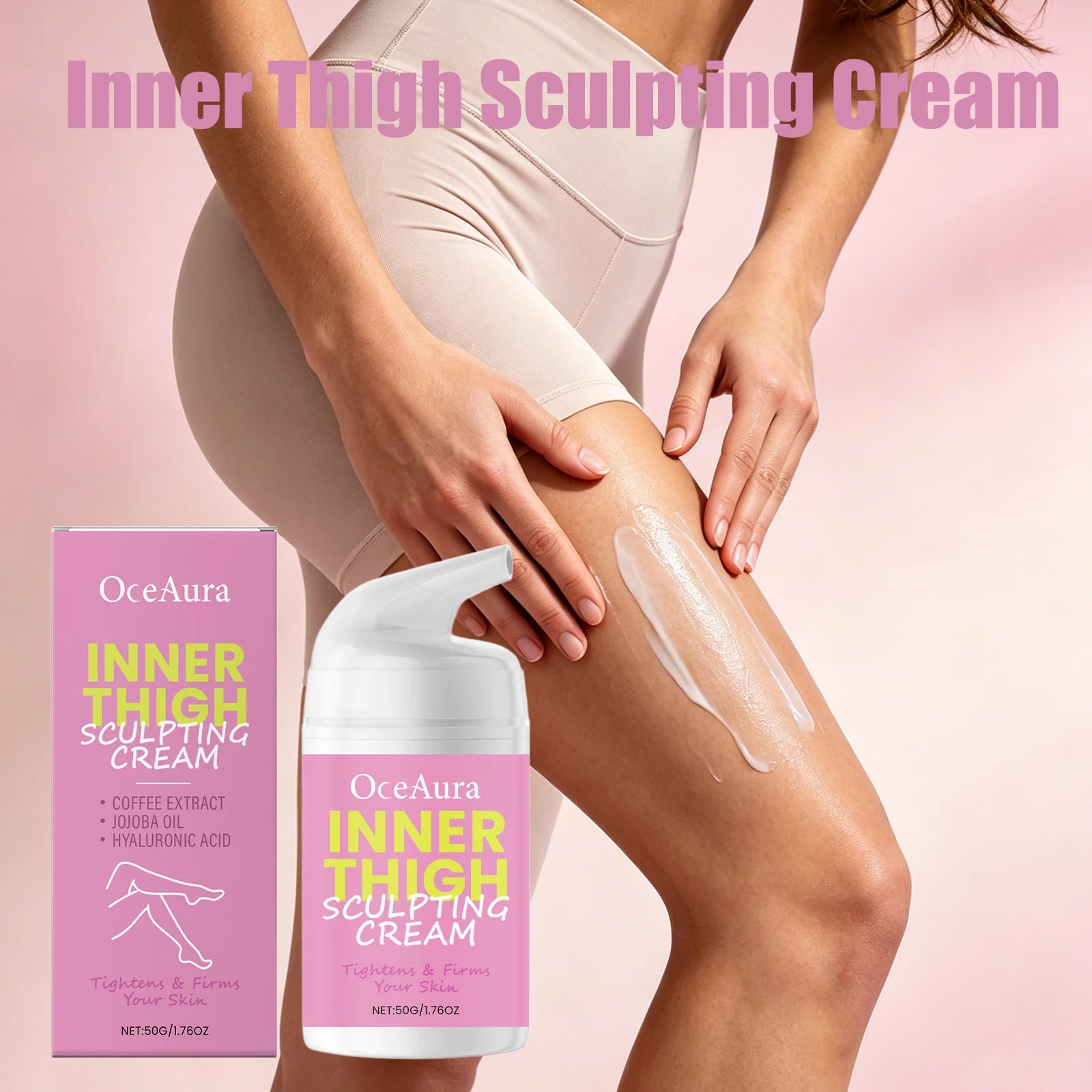 OceAura Inner Thigh Sculpting Cream Skin Firming Deep Moisturizing Long-Lasting Hydrating Leg Shaping Leg Skin Firm Lotion 50G Qme