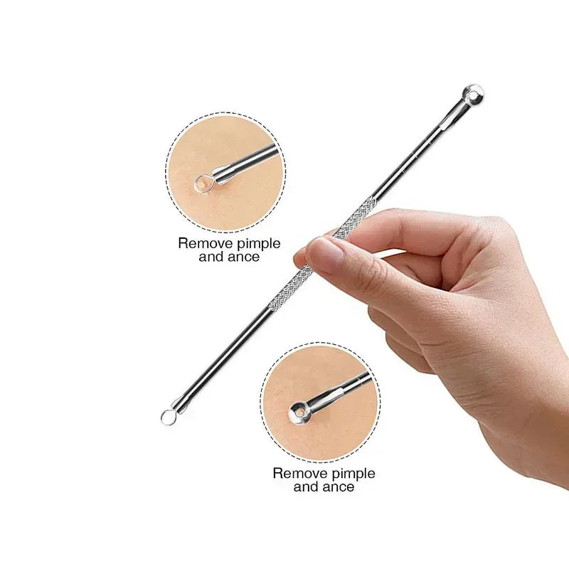 4PCS Blackhead Remover Acne Needle Tools Set Face Cleaning Black Dots Pimple Comedone Extractor Pore Cleaner Skin Care Products Qme