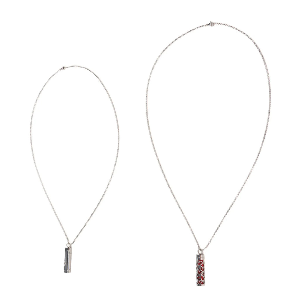 2Pcs Aromatherapy Necklaces Aromatherapy Necklaces Stainless Steel Stress Relief Essential Oil Diffuser Necklace for Men Women Qme Default Title