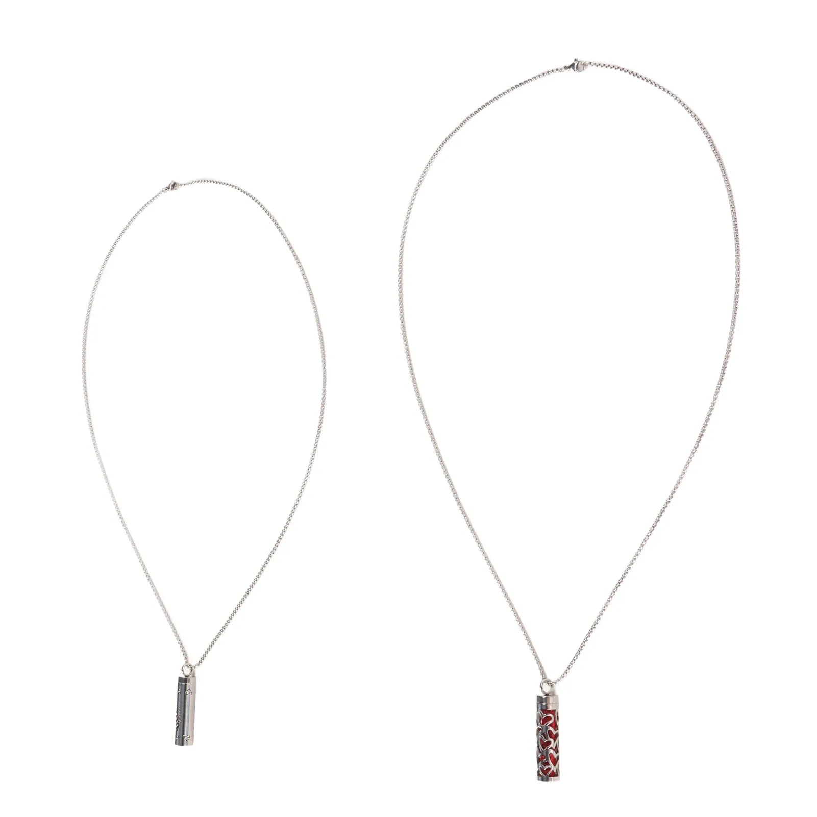 2Pcs Aromatherapy Necklaces Aromatherapy Necklaces Stainless Steel Stress Relief Essential Oil Diffuser Necklace for Men Women Qme Default Title