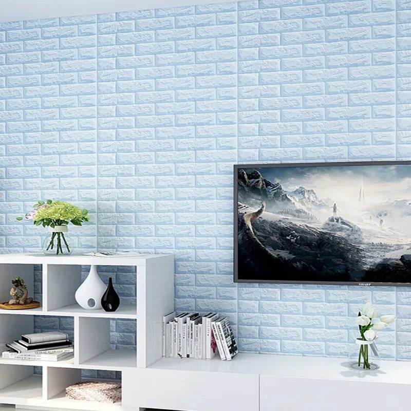 70X100CM Size Self Adhesive Wallpaper for Wall Background Decor Bedroom Living Room DIY 3D Faux Brick Decorative Wall Stickers Qme
