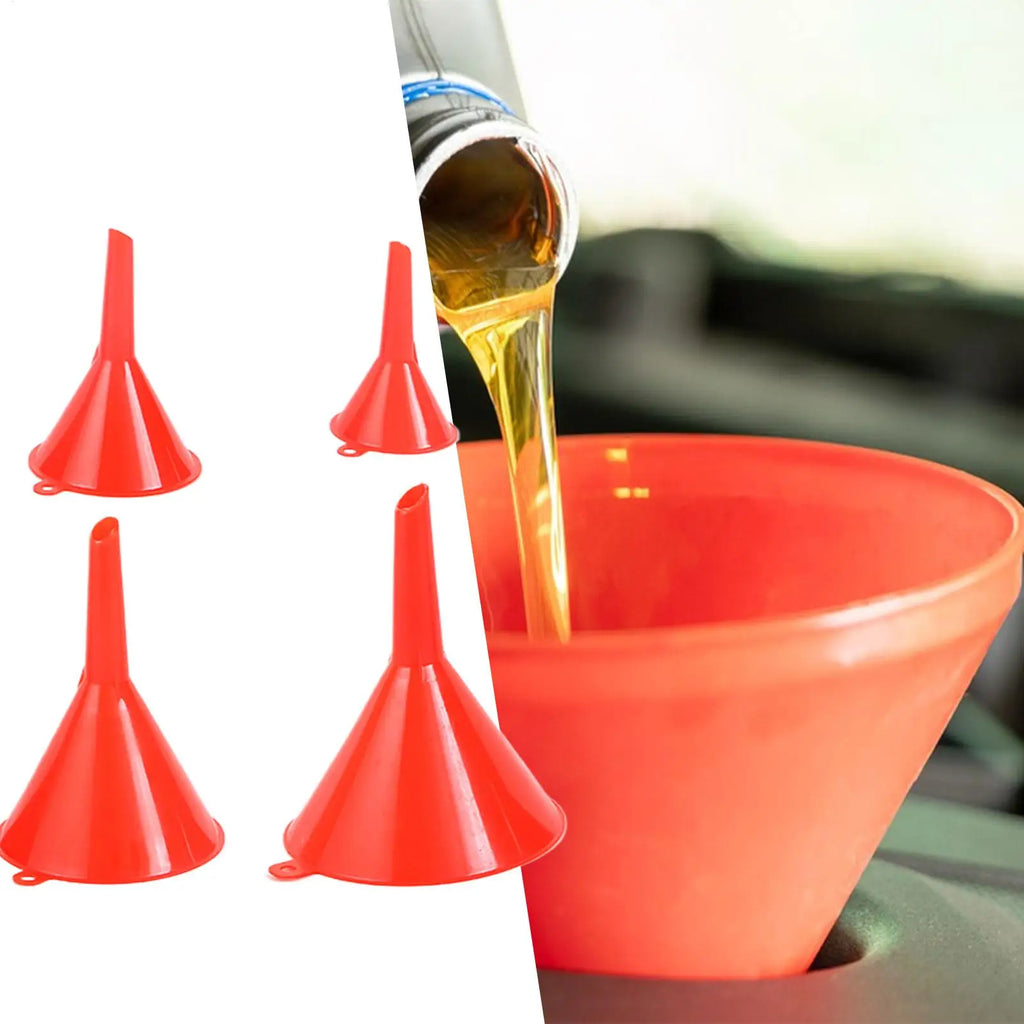 Funnels for Filling Bottles Portable Flexible Tool 4 Pieces Car Oil Funnel Tool for Kitchen Laboratory Garage Car Vehicle Indoor Qme Default Title