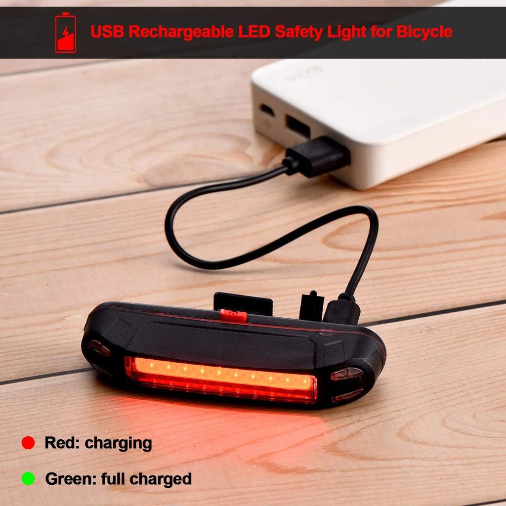 Bike Rear Tail Light, USB Rechargeable LED Safety Light for Bicycle, Ultra Bright Waterproof Cycling Taillight Fits on Any Road Qme