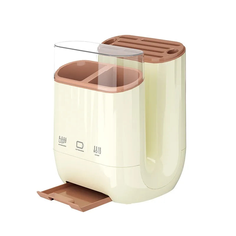 Multi-function Kitchen Knife Holder Cutting Board Storage Drain Rack Qme