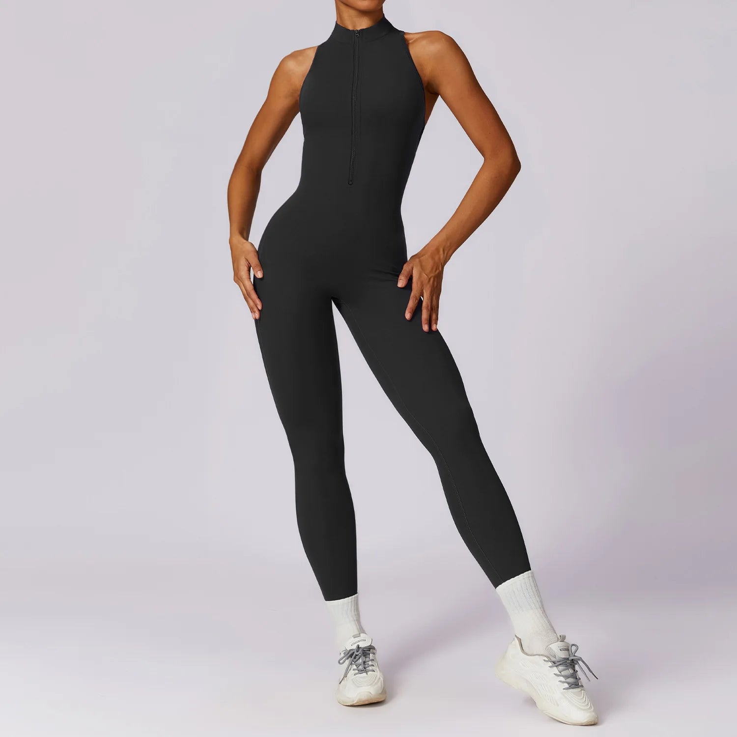 B Women Bodysuits Tummy Control Butt Lifting Sports Shapewea Fit Sports Bodysuit Yoga Suit Women's Gym PushUp Workout Clothes Qme Black M