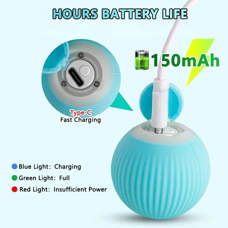 Cat Toys Pet Toy Supplies Accessories for Cats Spinning Ball Electric Interactive USB Charging Cat Ball Products Home Garden Qme