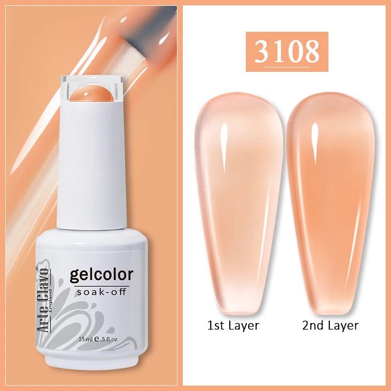 Arte Clavo Gel Nail Polishes Pink Nude Hybrid Lak Manicure