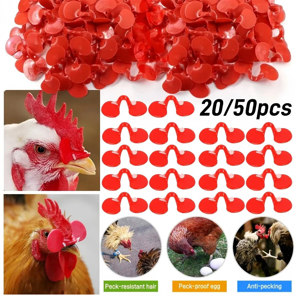 Red Chicken Glasses Plastic Peck-resistant Hair Glasses with Bolt Poultry Safety Protection Goggles Chicken Accessories Qme