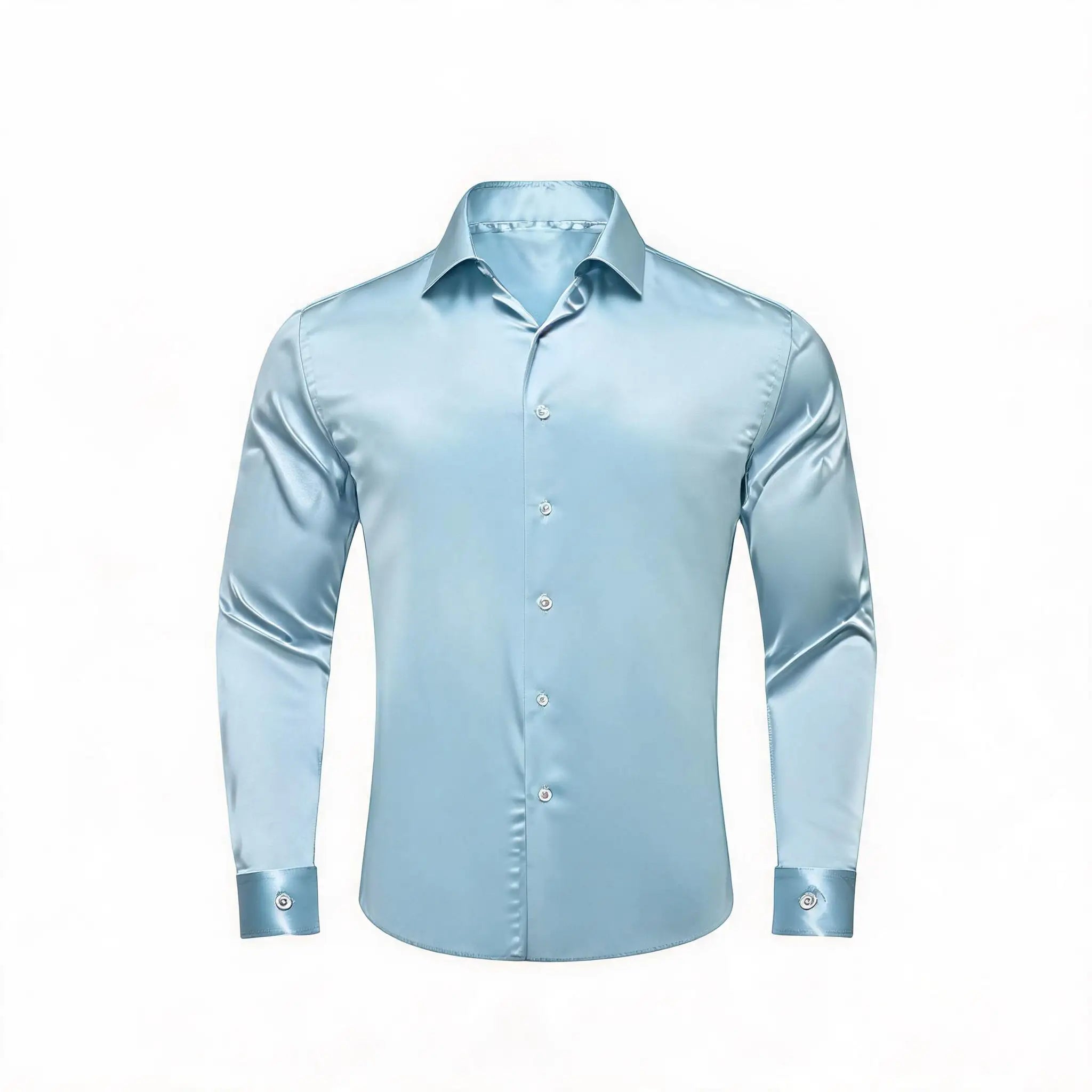 Solid LS Shirt Brown or Pink or Purple or Green or Blue or Black or Red Basic Button Office Daily Fit Qme