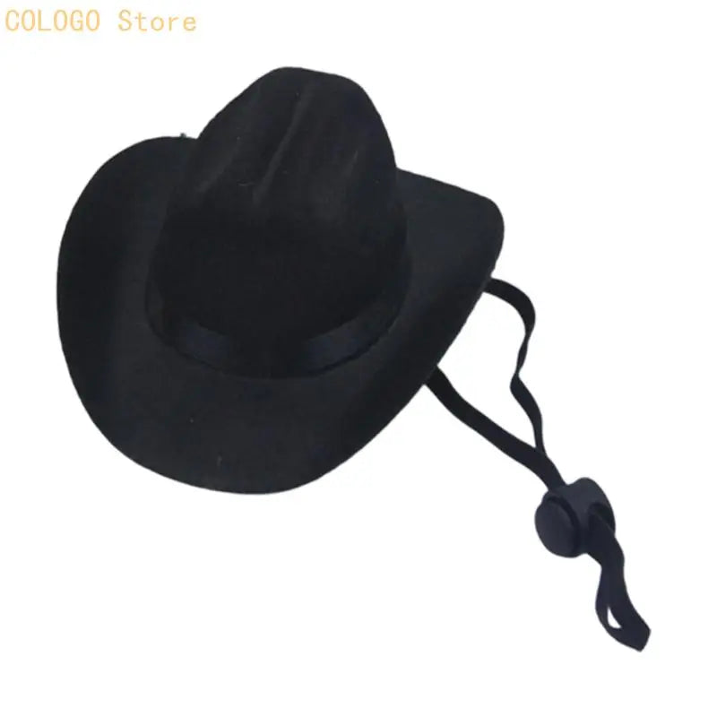 Western Denims Hat Dog Cats Nonwoven Comfortable Breathable Easyly Qme Black M CN