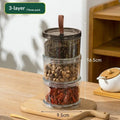 Sealed Jars Kitchen Seasoning Organizer Airtight Stackable Bottle Qme 3layer