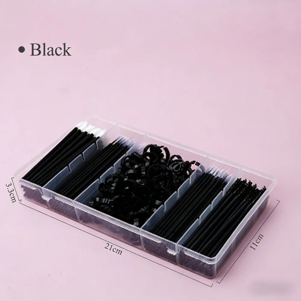 NATUHANA Lash Extension Supplies Disposable Mascara Wands Glue Rings Qme black