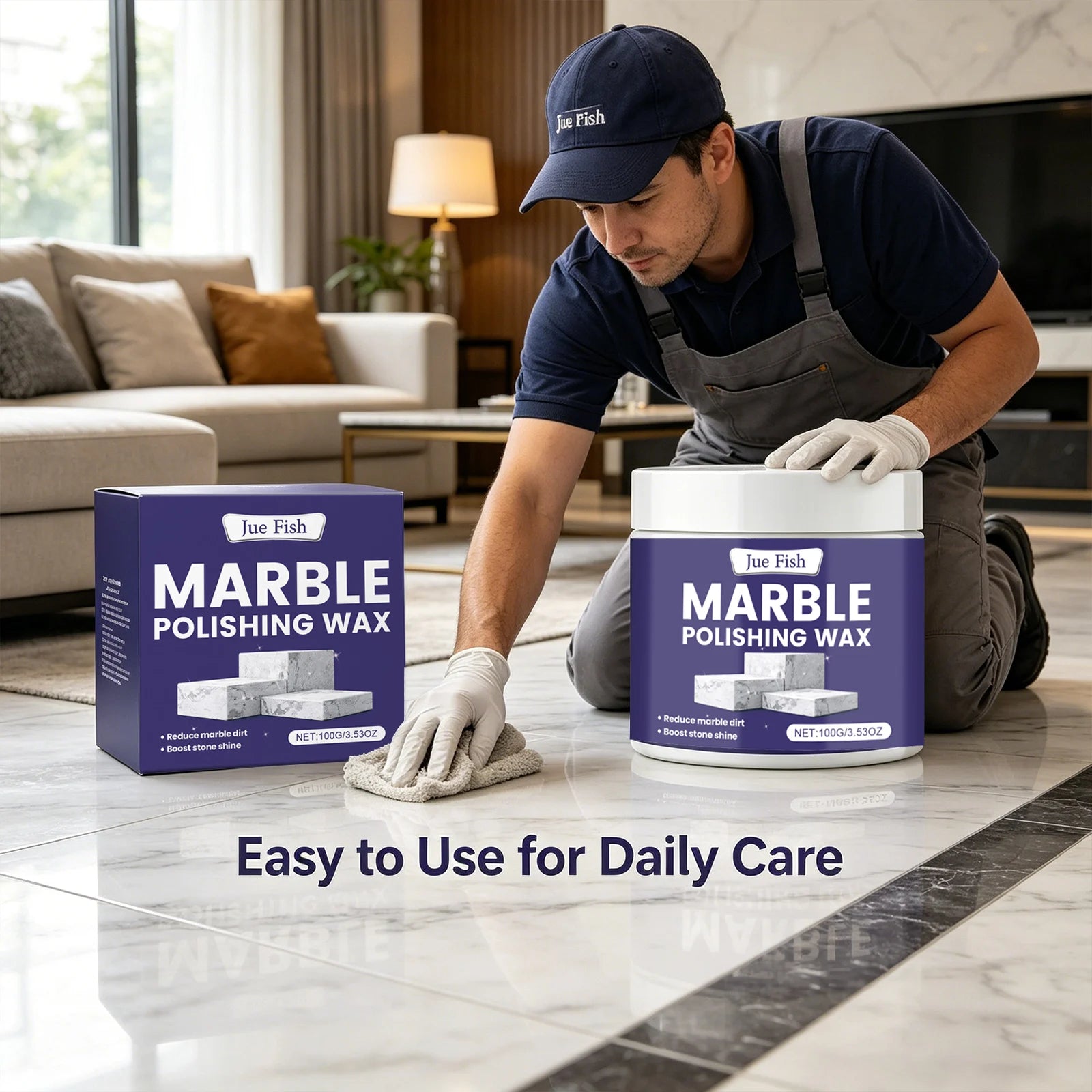 Marble Polishing Wax Cleaning Stains Reduce Dirt Buildup Enhance Surface Shine & Gloss Protection Marble Tile Daily Maintenance Qme