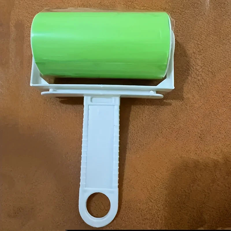 Green Manual Pet Hair Removers - Washable Reusable Sticky Rollers, Brushes & Lids - Heavy-Duty Plastic Handle - Turquoise Qme green