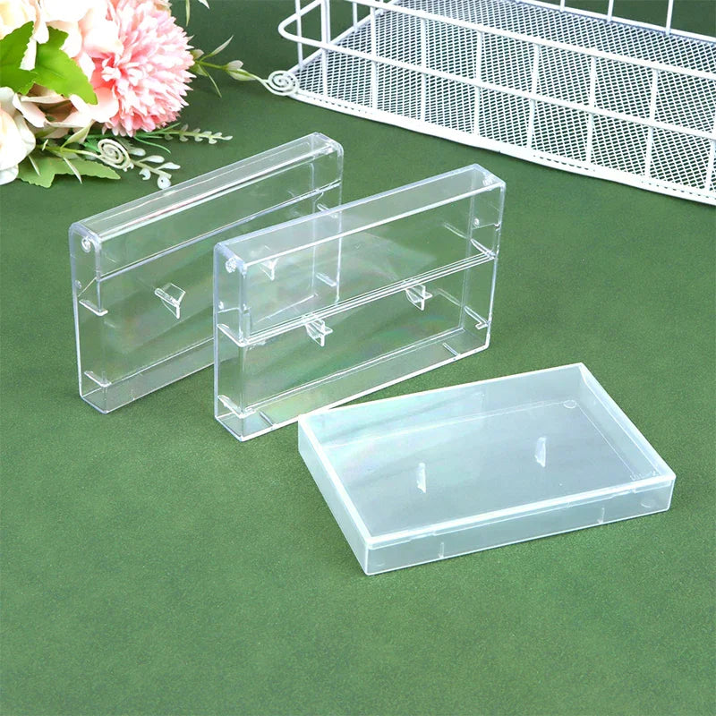 Cassette Tape Transparent Storage Box Audio Magnetic Recording Blank Qme