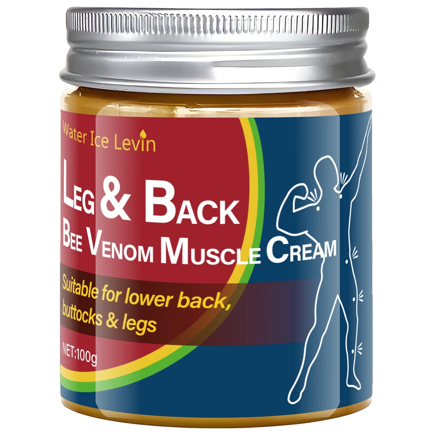 Leg & Back Bee Venom Muscle Cream for Lower Back, Buttocks & Legs - Moisturizing, Protective Formula for Elastic Skin. Qme Gold 100g