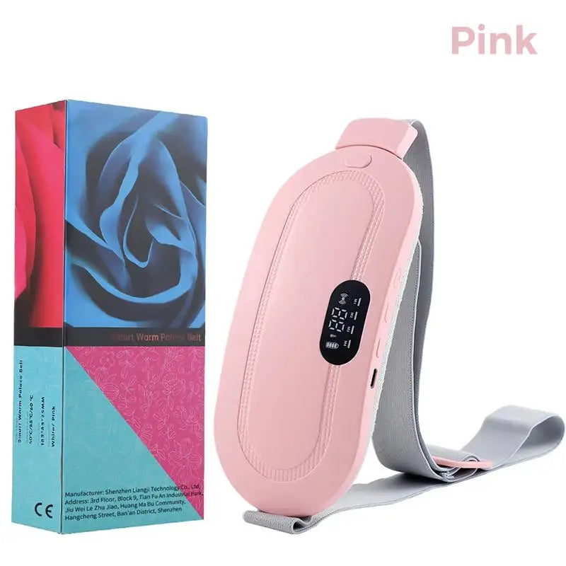 Portable Electric Waist Massage Belt Vibration Infrared Heat Qme Pink USB Type-C