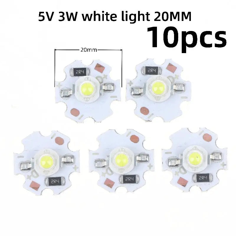 5/10Pcs 16mm 20mm LED Lamp Boards 1W 3W Single Color 5V 12V Warm Neutral White Spotlights Downlights Sunset Lights Qme White 5V 3W 10pcs