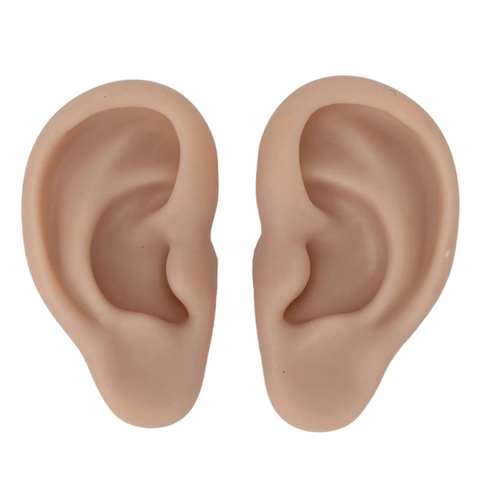 1 Pair Silicone Ear Model Soft Flexible Simulation Ear Model for Earrings Display Ear Piercing Exercise Soft Silicone Ear Model Qme Dark complexion