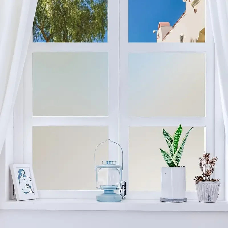 Self-adhesive glass sticker window decal matte white frosted window film privacy anti-ultraviolet for home office bathroom Qme