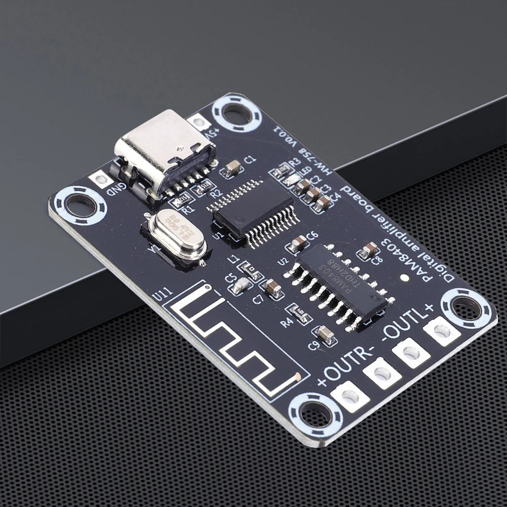 XH-A155 Mini PAM8403 Amplifier Board 5W+5W 2 Way Audio Power Amplifier Board TYPE-C Power Supply for Speakers Above 4 Inches Qme