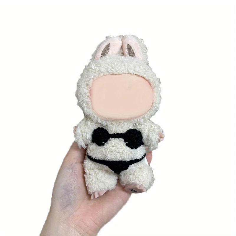17cm Labubu Knitted Bikini Set (excluding dolls), cute clothing with unique style, fashionable clothing accessories for dolls Qme black