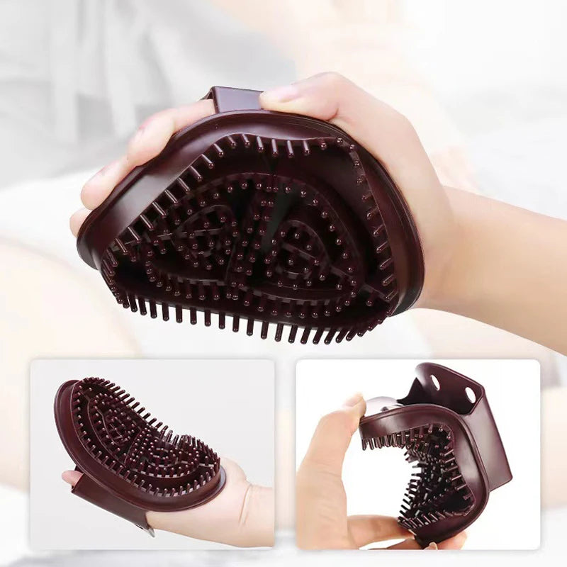 2 Brown Body Massage Brushes Meridian Stimulation Home Salon Beauty Qme 2pcs As Picture