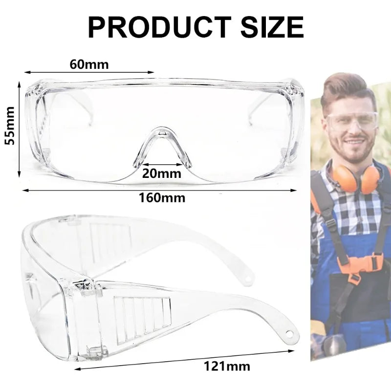 4pcs Safety Goggles Anti-Fog Anti-Splash Impact Resistant Lab Work Protective Eyewear UV Protection Windproof Qme