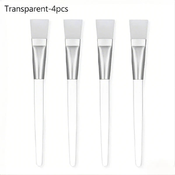 Facial Mask Brushes Soft bristle Transparent Crystal Rod Face Applicator Brush DIY Skincare Salon Spa Makeup Tools Qme 4pcs-Transparent