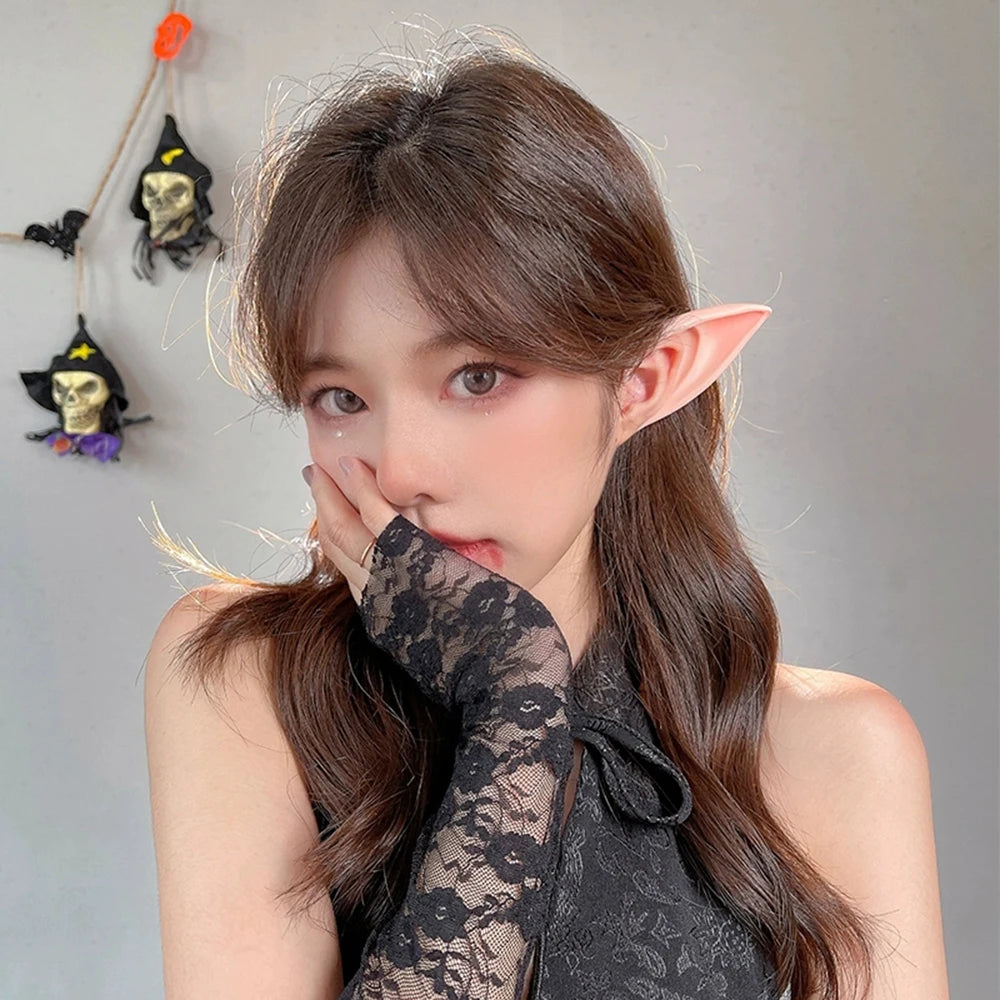 1Pair Of Halloween Elf Ears Masquerade Ball Avatar Pointed Ears Party Props Fairy Monster False Ears Qme