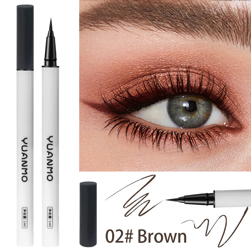 Ultra-fine Brown Liquid Eyeliner Waterproof Sweatproof Quick-dry Qme 02 light brown