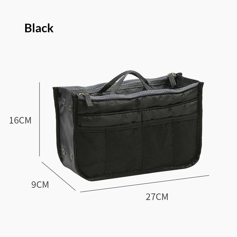 Multifunctional Bi-fold Storage Bag Double Zipper Large Capacity Storage Arrangement Makeup Toiletries Classification Bag Qme A2