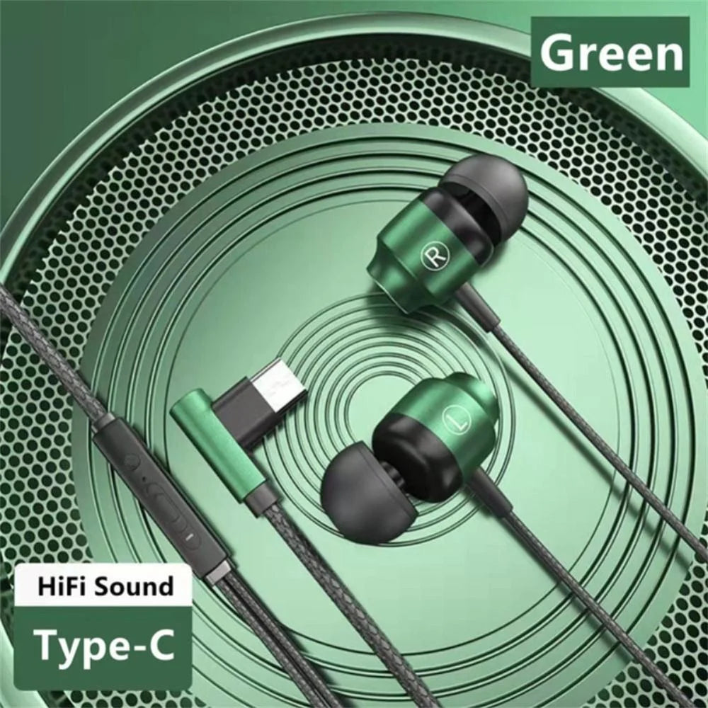 Digital Chip Wired Gaming Headset Type C 3.5mm HIFI Heavy Bass In-Ear Headset For iPhone Huawei Xiaomi Noise-cancelling Headset Qme